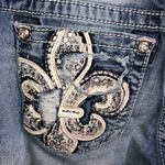 Miss Me jeans standard boot cut size 25 white wash color distressed western jean Photo 3