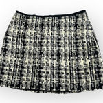 Milly  of New‎ York Mini Skirt Women's 6 Black White Wool Houndstooth Flat Front Photo 0