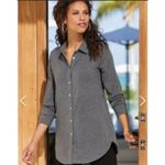 Soft Surroundings Soft‎ Surroundings Top Women Small Gray Cool Breeze Jersey Knit Shirt Button Up Photo 3