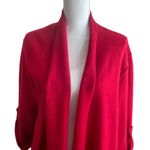 Eileen Fisher Women Cardigan Wrap M Red Long Line Merino Wool Classic Office Photo 8