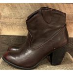 Not Rated  Boots Women 6 Ankle Booties Cherry Brown Faux‎ Leather Block SOLD Photo 1
