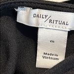 Daily Ritual size medium v neck solid black one piece pants romper elastic waist Photo 9