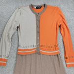 Elisa Cavaletti Blu Sweater Dress Womens 6 Cashmere Wool Blend Patchwork Knit Orange Photo 10
