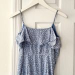 Veronica Beard Monica Blue White Floral Print Silk Midi High Ruched Slit Dress 2 Photo 9