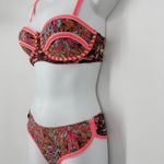 Maaji ‎ Bikini Set Size Small Pink Orange Geometric Print Swimsuit Tropical Beach Photo 4