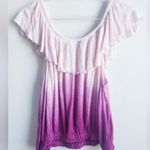 Free People  Begonia Off The Sholder Ombre Ruffle Cropped Top Photo 5