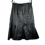 Northside Vintage Black Leather A-Line Skirt Sz 13 Flare Hem Photo 1