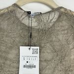 ZARA NWT  Lace Sheer Bodysuit Sz Small Olive Green Photo 10