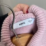Mango Pink Cropped Turtleneck Sweater Size M Soft Knit Cozy Cotton Blend Photo 7