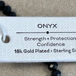 Black Onyx Beaded Letter "S" Necklace with Gold Plated Sterling Silver Photo 4