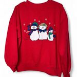 American Vintage Vintage 90s 1990s Red Christmas sweatshirt snowmen snowflakes Christmas Photo 0