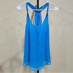 E & M  Blue Strappy Sleeveless Blouse Small Photo 3