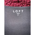 Loft Women’s Black Ribbed Longsleeve Top Flutter Shoulders MEDIUM Photo 6