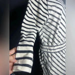 Loft  Cotton Striped Drawstring Sweatshirt, size Medium. Photo 3