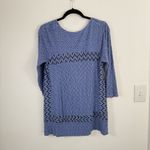 Habitat  3D Knit Blue Tunic Shirt Lagenlook Boho Artsy Womens Medium Photo 5