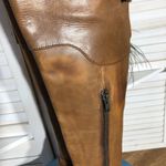 Crown Over The Knee Boots vtge Steampunk Caramel Brown genuine Leather Size 6 5 Photo 10