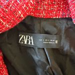 ZARA Red Tweed Double Breasted Blazer – Size Small – Gold Buttons Photo 7
