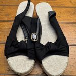 Black Wedge Sandals Espadrille Bow Detail Women Size 41 Photo 0