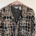 Laura Ashley  Women’s Black Gold Sheer Jacket 1X Photo 1