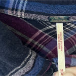 Free People Nordic Day Side Lace Up Flannel Top Shirt Tunic M Oversized Cabin Photo 8