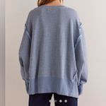 Free People X We The Free Camden Sweatshirt Oversized Poplin Blue Heather Photo 2