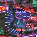 Surf Society Shirt Button Up Hotel California Neon Casino Large Vegas Purple Photo 6