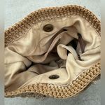 The Sak Brown Golden Crocheted Woven Tasseled Bucket Bag Medium Sized Photo 4