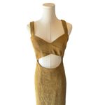Shona joy - Simone Cross Over Tan Cut-Out Midi Dress Sz 6 Photo 3