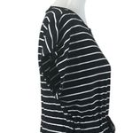 Rafaella  Tee Shirt Dress Drawstring Pockets Black White Stripe Women’s Large Photo 6