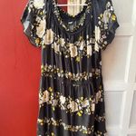 Old Navy  Floral Short Sleeve Smocked Dark Gray Dress XL Photo 4