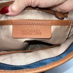 Michael Kors  Navy Nylon Leather Trim Tote Bag Gold Logo Lock Charm Photo 3