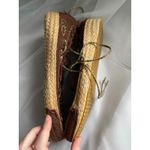 Embroidered Beaded Lace Up Ballet Brown Espadrille Flats Shoes Bohemian Fairy Size 9.5 Photo 4