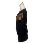 BeachLunchLounge NWT Bold Black Leopard Tawny Sweater Long Sleeve Pullover Photo 3
