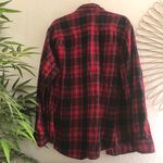 Faded Glory 100% cotton red and black  button up down plaid flannel shirt Photo 1