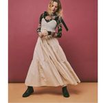 Free People Dainty Coquette Cottage Bluebell Solid Maxi Dress Sand Neutral Small Photo 10