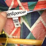 Part & Parcel Geometric Multicolor Wrap Dress 1XL Red Size 1X Photo 5