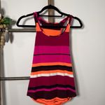 Lululemon  Striped Racerback Tank Top Orange Pink Purple Workout Athletic Women Photo 2