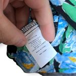 Unique Vintage  Peplum Retro Black & Blue Floral Honeybun Sleeveless Blouse M Photo 9