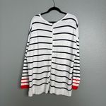 Lane Bryant NWT Lane‎ Bryant Asymmetrcial Black White Stripe w/ Orange Zip Back Top 18/20 Photo 8