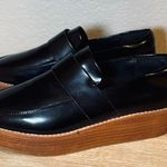 Sol Sana  Women’s 37 Venus Black Leather Platform Loafers Photo 7