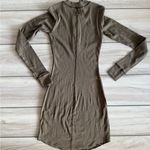 SKIMS  Cotton Rib Long Sleeve Dress Olive Green XS NWT Photo 4