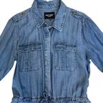 Velvet Heart Calva Tencel Romper Button Down Roll Tab Sleeve Blue Size Lg Photo 9