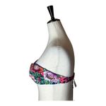 ONIA  Bikini Top Women Small‎ Navy Blue Floral Print Buckle Bandeau NWT Photo 2