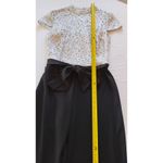 Premier Amour Women High Neck Short Sleeve Jumpsuit with Grey Lace Bodice Sz12 Black Size 12 Photo 9