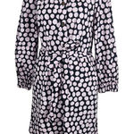 Who What Wear  Black and Pink Polka Dot Shirt Dress Size Medium Polka Dot Mini Photo 0