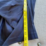 Betsy and Adam  Black Satin Dress with Floral Embellishments Size 6 Photo 7