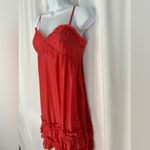 Source Unknown El Expensive Red Ruffle Hem Slip Dress/ Flowy Summer Dress (1095) Photo 4