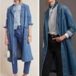 Vintage Learsi long denim duster or trench coat Blue Size undefined Photo 8