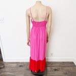 [Tabitha Brown x Target] Pink Red Colorblock Ruffle Hem Maxi Dress Size Medium M Photo 2