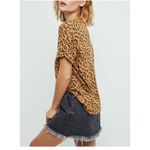 Free People  We the Free Clarity Animal Print Tie Bottom Tshirt Size Medium Photo 4